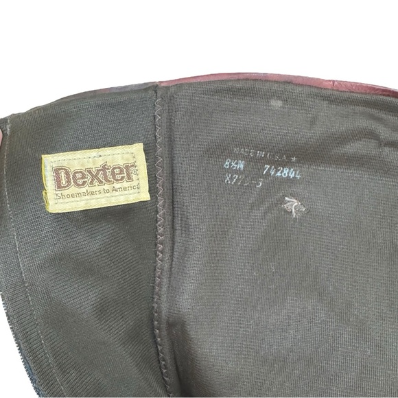Vintage 70s Dexter Western Boots Tall Heeled Leather Oxblood Red Made USA | 8.5 - Picture 11 of 15